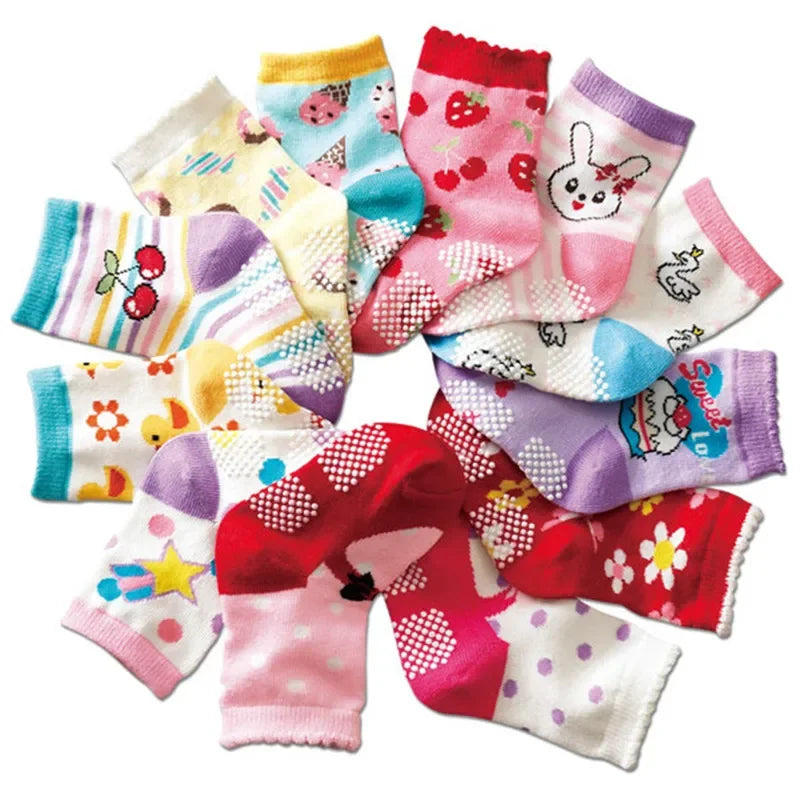 6 Pairs/lot 0 to 5 Yrs Four Seasons Sock For Boys Girl Toddlers Infants Non Skid Floor Socks Cotton Unisex Children's White Sock