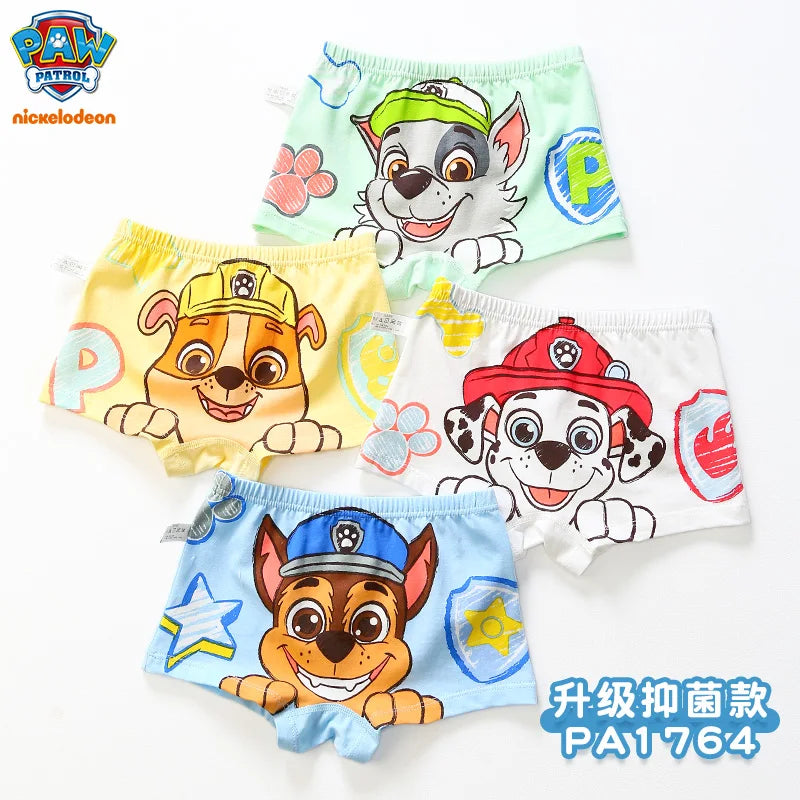 100% Genuine Paw Patrol 4PCS/LOT Cotton Boxers Panties Cartoon Printed Kids Underwear Children's Underpants Shorts Panties 2-8Y