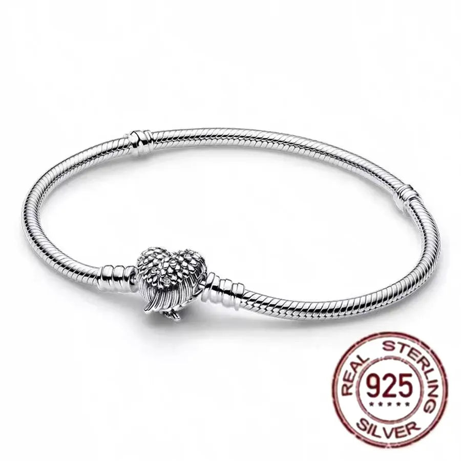 Hot selling S925 sterling silver crown snake bone bracelet, suitable for original DlY bracelet, women's fashion jewelry