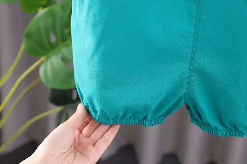 New Summer Baby Clothes Suit Children Girls Cute Short Sleeved T-Shirt Overalls 2Pcs/Sets Toddler Casual Costume Kids Tracksuits