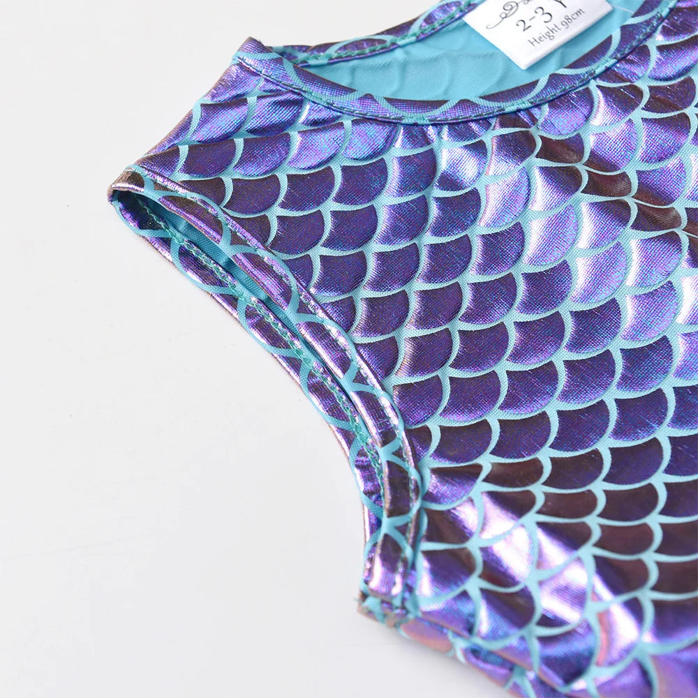 VIKITA Girls Mermaid Dress Children Princess Tutu Dress Toddlers Summer Sleeveless Dress Kids Birthday Party Casual Prom Gown