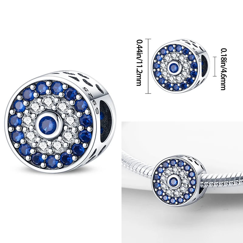 Hot Sales 925 Sterling Silver Charms Beads Devil's Eye Fatima's Hand Cross Beads Fit Original Bracelet Women DIY Jewelry Gifts