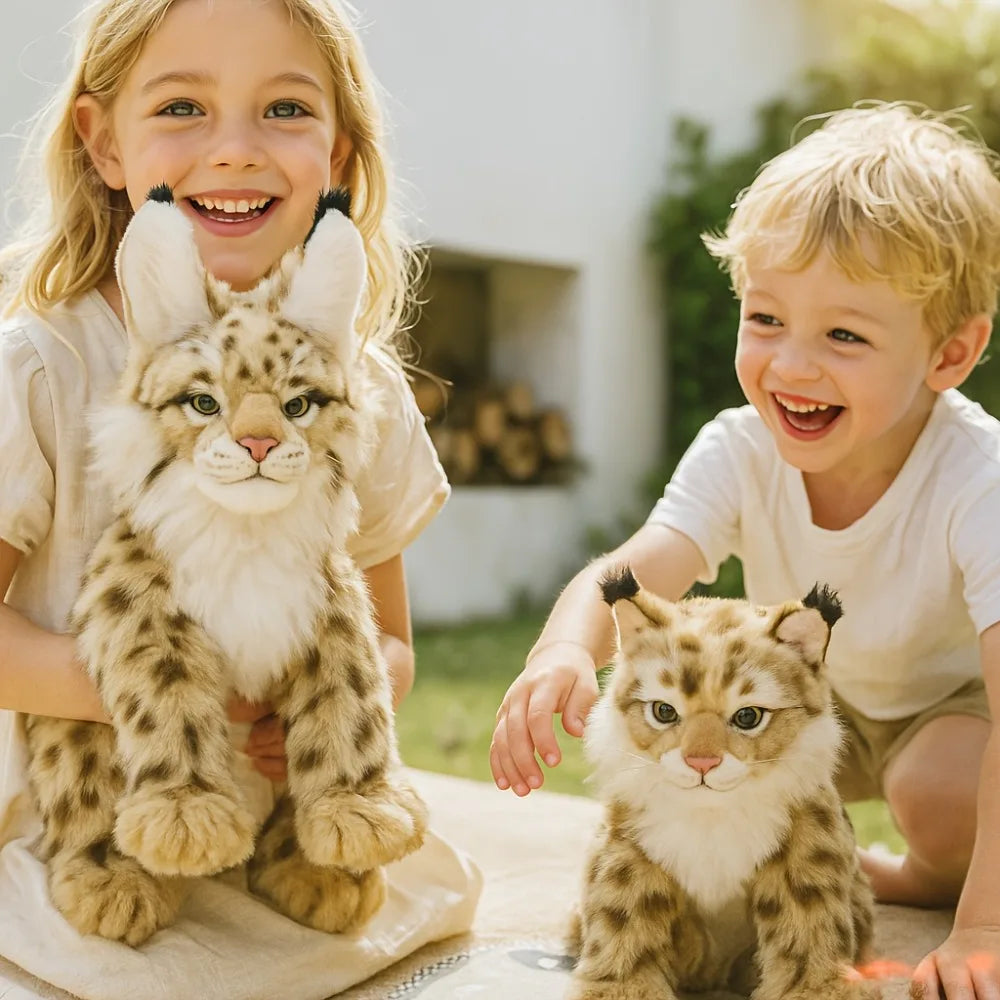 Lifelike Lynx Stuffed Animal Bobcat Plush Stuffed Animal Plush Toy Cute Plushie Christmas Birthday Gifts for Kid Adults