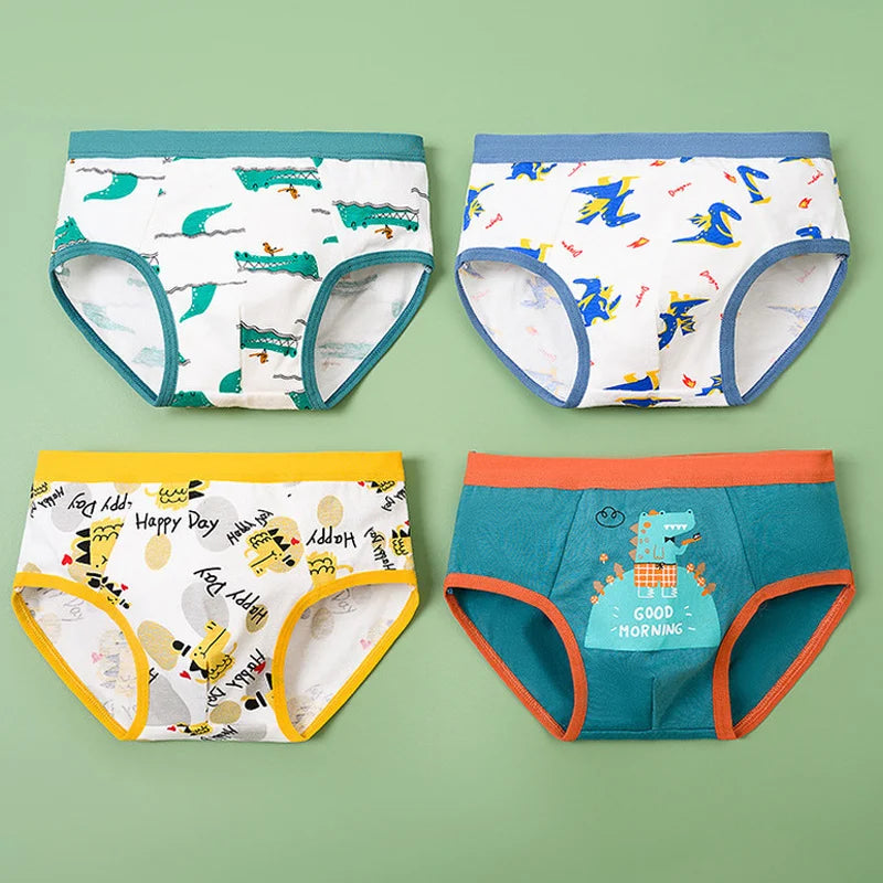 1/4/8 Pcs Boys Boxer Briefs Sets for Children Kids Cotton Underwear Breathable Baby Underpants All Print Thong Panties 2025 New