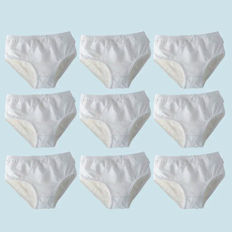 Kids Cotton Pure White Teenage Girl Panties Little Girl Dance Underwear High School Student Underpants Daily Young Girl Briefs