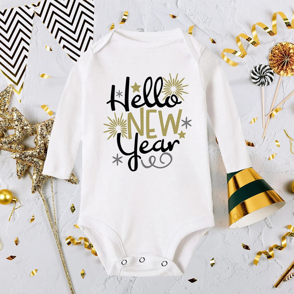 It Is My 1st New Year Baby Boy Girl Long Sleeve Romper Fashion Casual Robe Ropa Newborn Baby Bodysuit New Year Holiday Best Gift