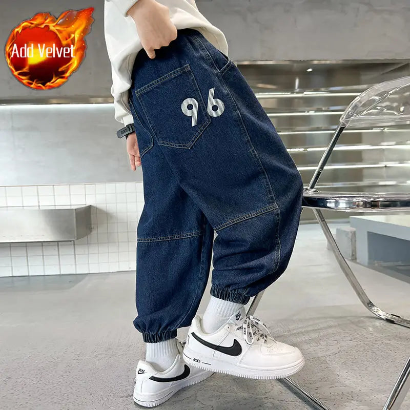 Boys Jeans Spring Autumn 2025 New Style Casual Pants Trendy Stretch Fabric Comfort Fit Toddler Boys