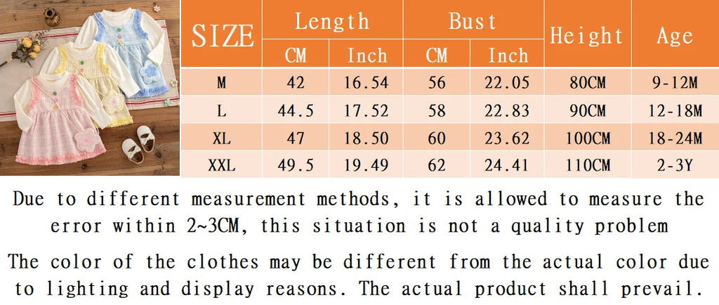 9 Months -3 Years Old Spring And Autumn New Simple Striped Baby Girl Dress, White Long Sleeved Children'S Clothing + Flower