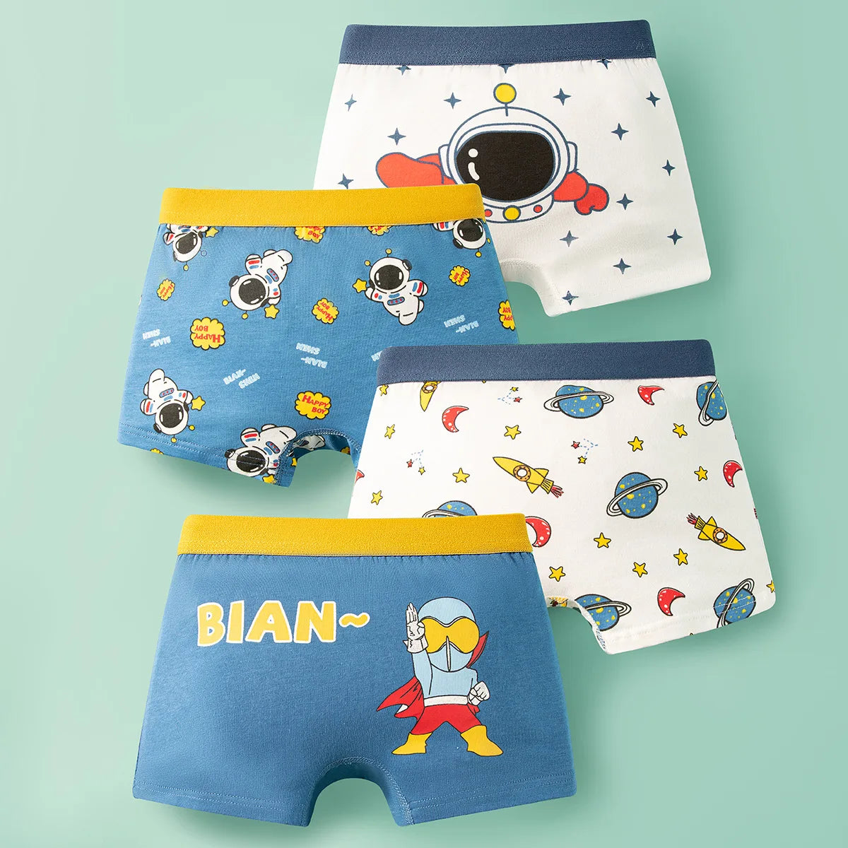 Boy Pure Cotton Boxers Kids Colorful Underwear Cute Design Baby Boy Underpants Size M-3XL For Weight 10-45kgs Boy