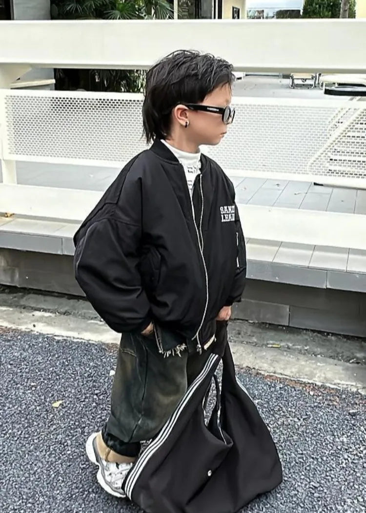 Boys' Autumn Winter Thermal Fleece-Lined Korean-style Patchwork Jeans - Thickened One-Piece Long Pants Spring Autumn New