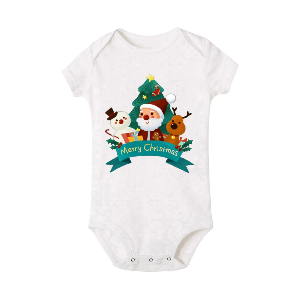 Christmas Santa Claus Print Family Clothes Family Matching Soft Clothing Mother Father Daughter Son T-Shirt Clothes