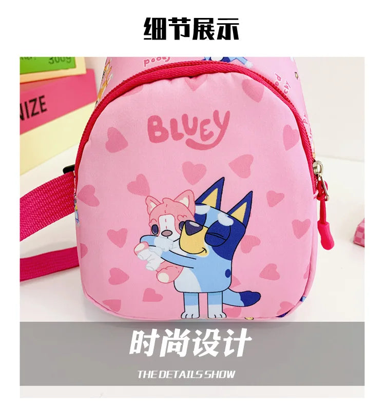 Bingo Friends Children's Bag Cute Bluey Family kids Chest Bag Kindergarten Cartoon Light Crossbody Bag Halloween Christmas gift