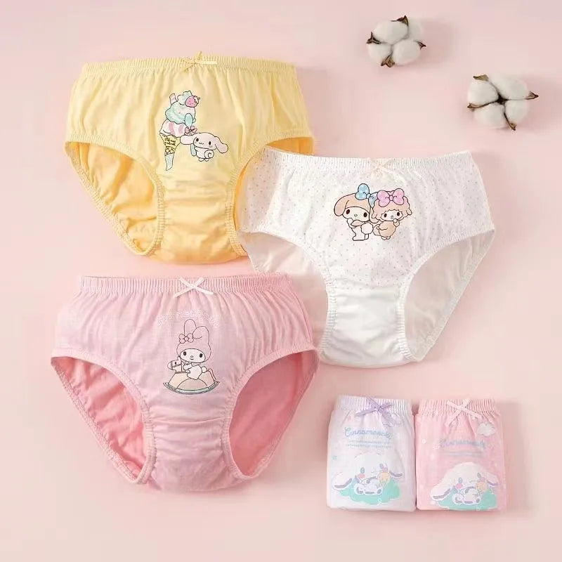 5Pieces/Box Kids Girls Panties Lovely Cinnamoroll Children Triangle Underwear Soft Cotton Boxed Briefs For Girls 2-14 Years old
