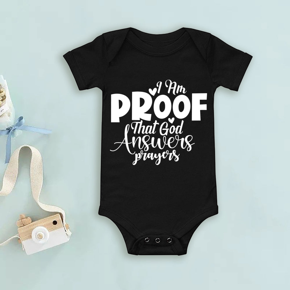 Proof That God Answers Prayers Baby Bodysuit Little Answered Prayer Romper Baby Announcement Bodysuits Newbron Shower Gift