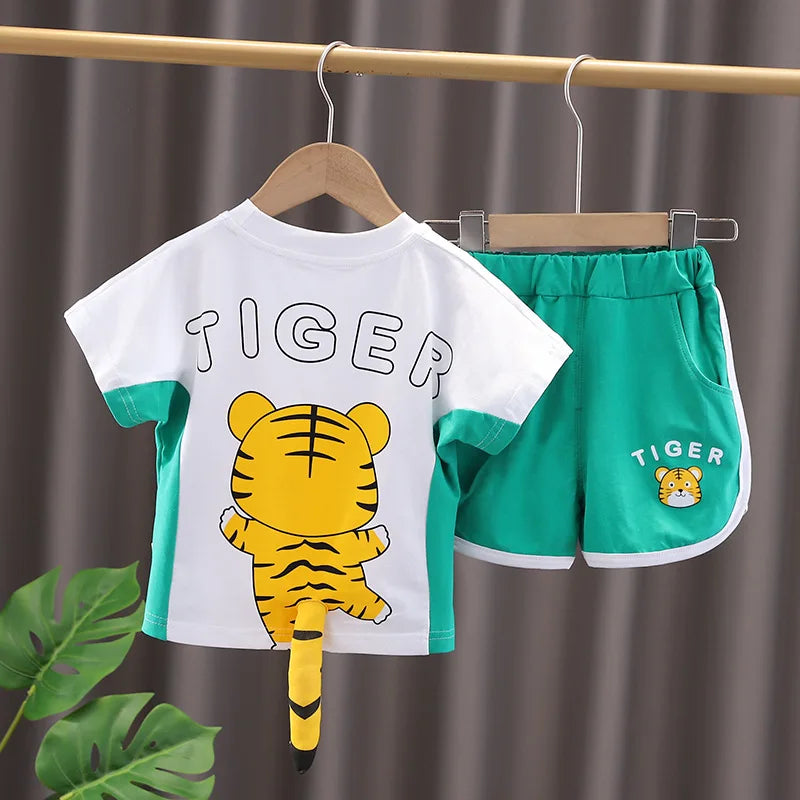 New Summer Baby Girls Clothes Suit Children Boys Fashion T-Shirt Shorts 2Pcs/Sets Toddler Costume Kids Outfits Infant Tracksuits