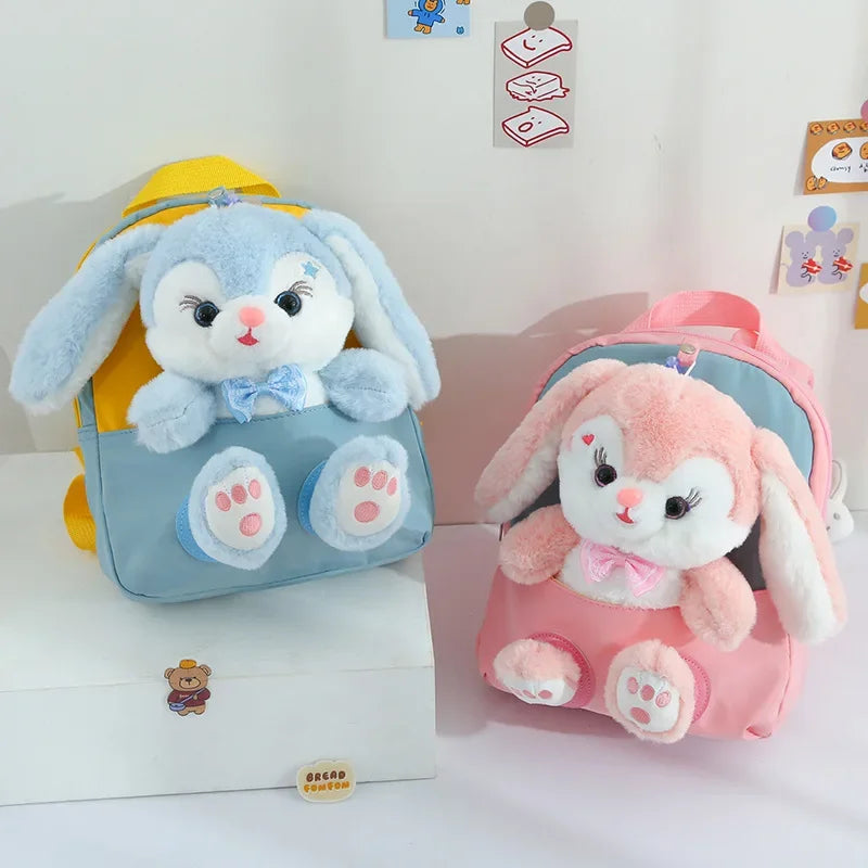Cartoon Kindergarten Backpack New Children's School Bag Cute Plush Rabbit Doll Backpack