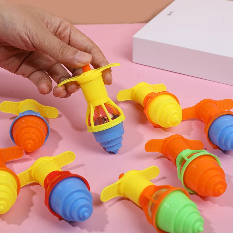 5/10/20pcs LED Light Up Spinning Tops Glow Rotating Gyro Kids Birthday Party Favors Pinata Filler Toys Boy Girl Christmas Gifts