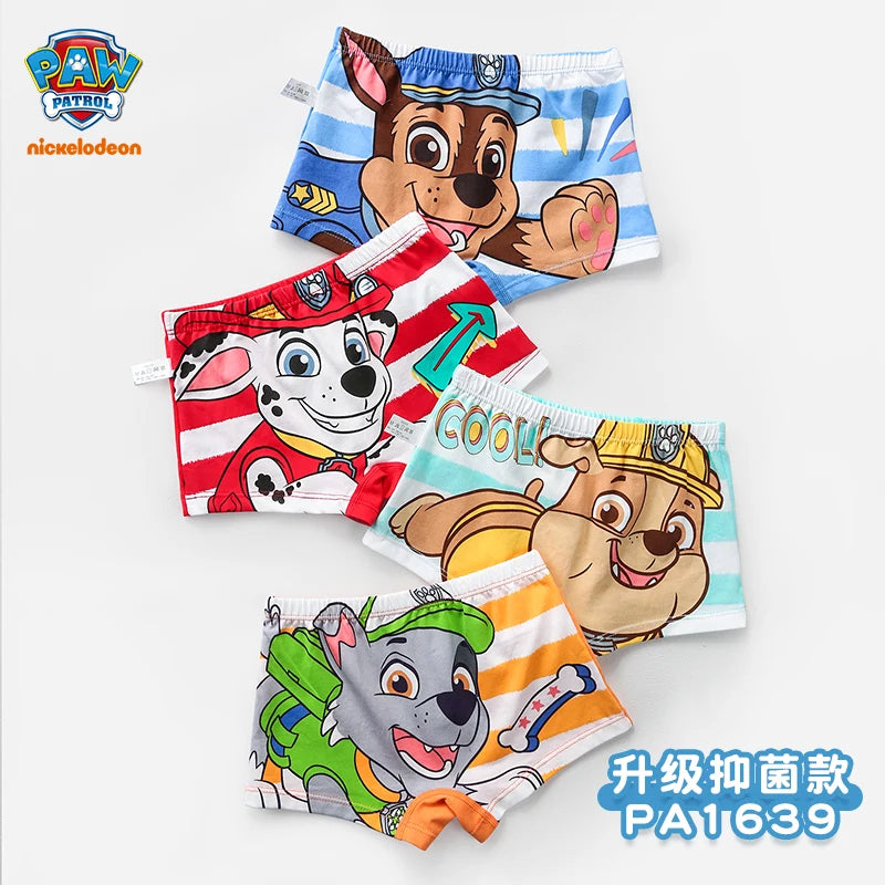 100% Genuine Paw Patrol 4PCS/LOT Cotton Boxers Panties Cartoon Printed Kids Underwear Children's Underpants Shorts Panties 2-8Y