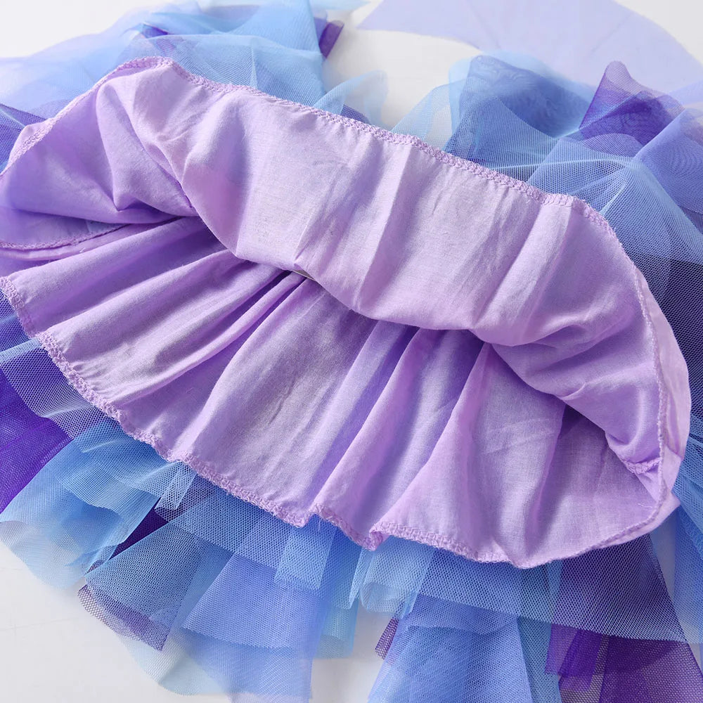 Girls Tutu Sequins Skirts Kids Clothes Bow Layered Skirts Princess Pleated Skirt Kids Mesh Skirt Girls Children Party Clothes