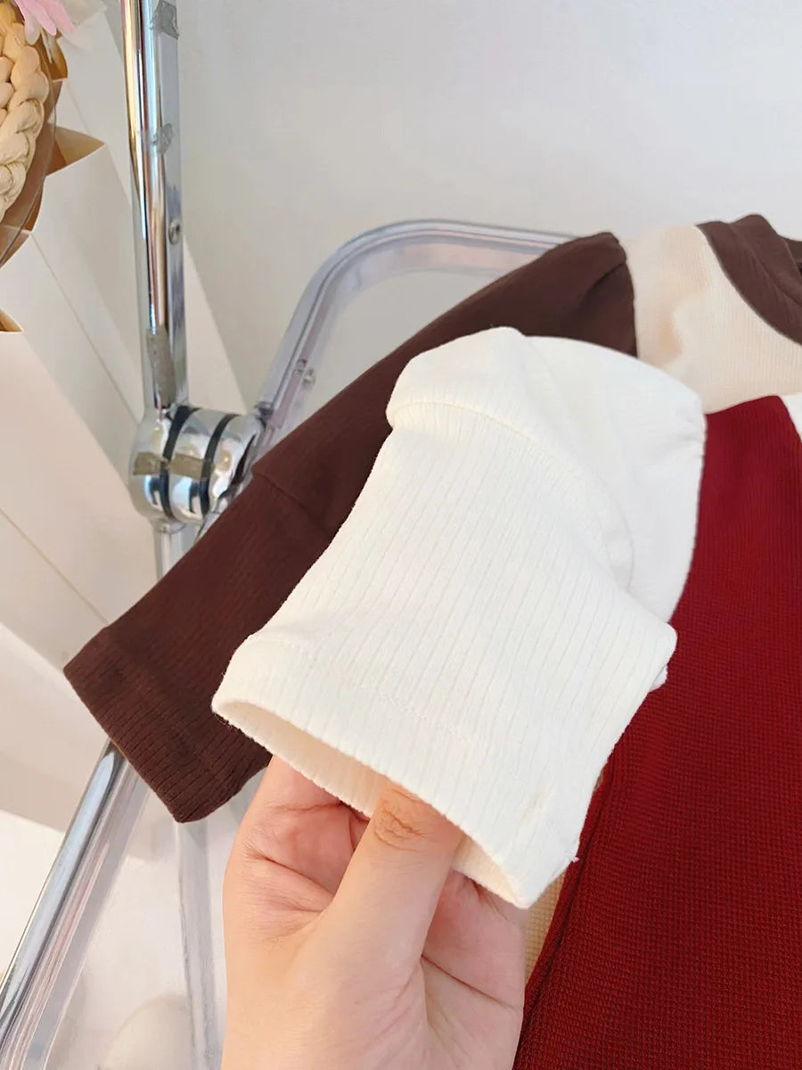 New Korean Style Baby Girl Dress For Spring And Autumn, Sweet Bow Children'S Long Sleeved Clothes (9 Months -3 Years Old)