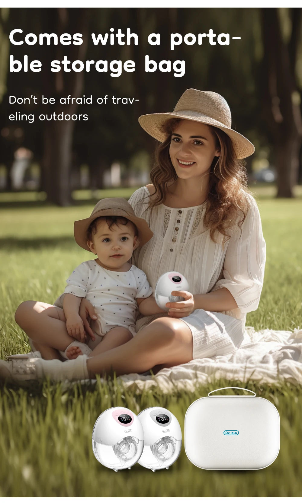 2PCS Wearable Electric Breast Pump 4Modes 36Suction Levels Breast Pump Milk Collector Gift Travel bag 19/24mm Flange