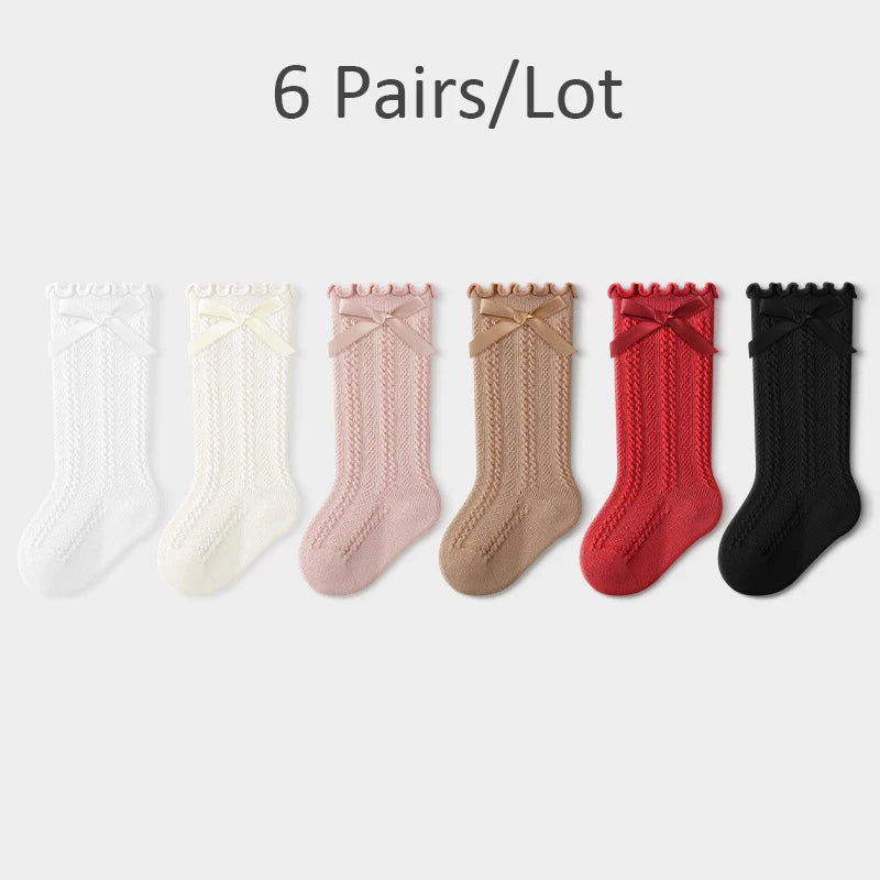 3/6 Pairs Baby Girls Socks Solid Color Kids Socks For Girls Children Socks Princess Lace Newborn Socks For Girls Accessories