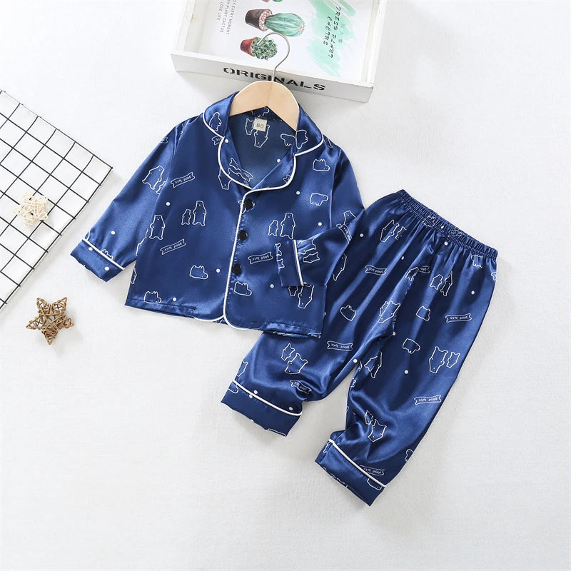Autumn Baby Girls Clothes Children Pajamas Long Sleeved Shirt Pants 2Pcs/Set Toddler Sleepwear Kids Boys Clothing Infant Costume