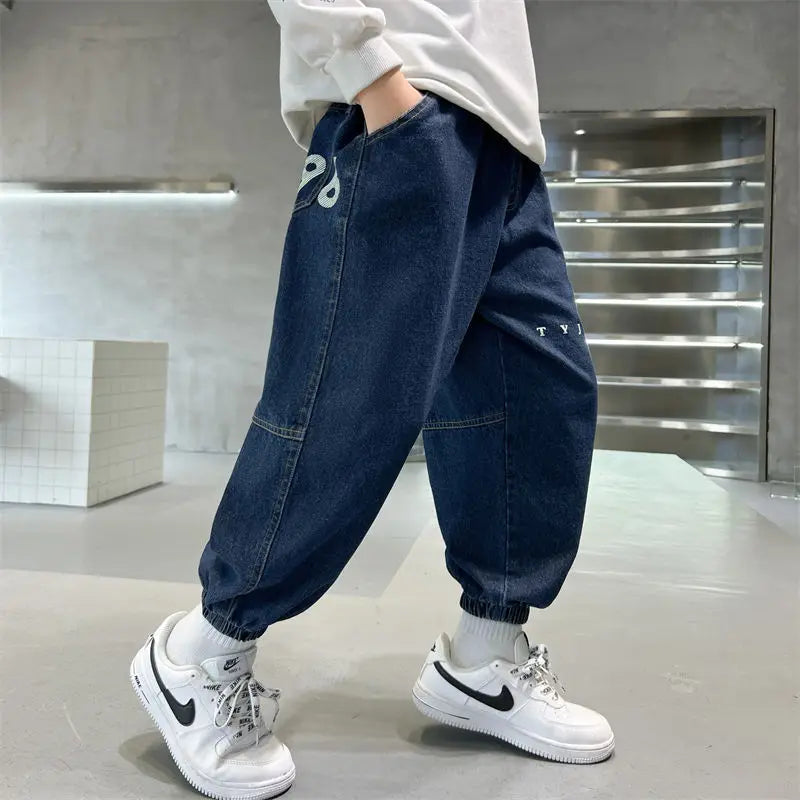 Boys Jeans Spring Autumn 2025 New Style Casual Pants Trendy Stretch Fabric Comfort Fit Toddler Boys