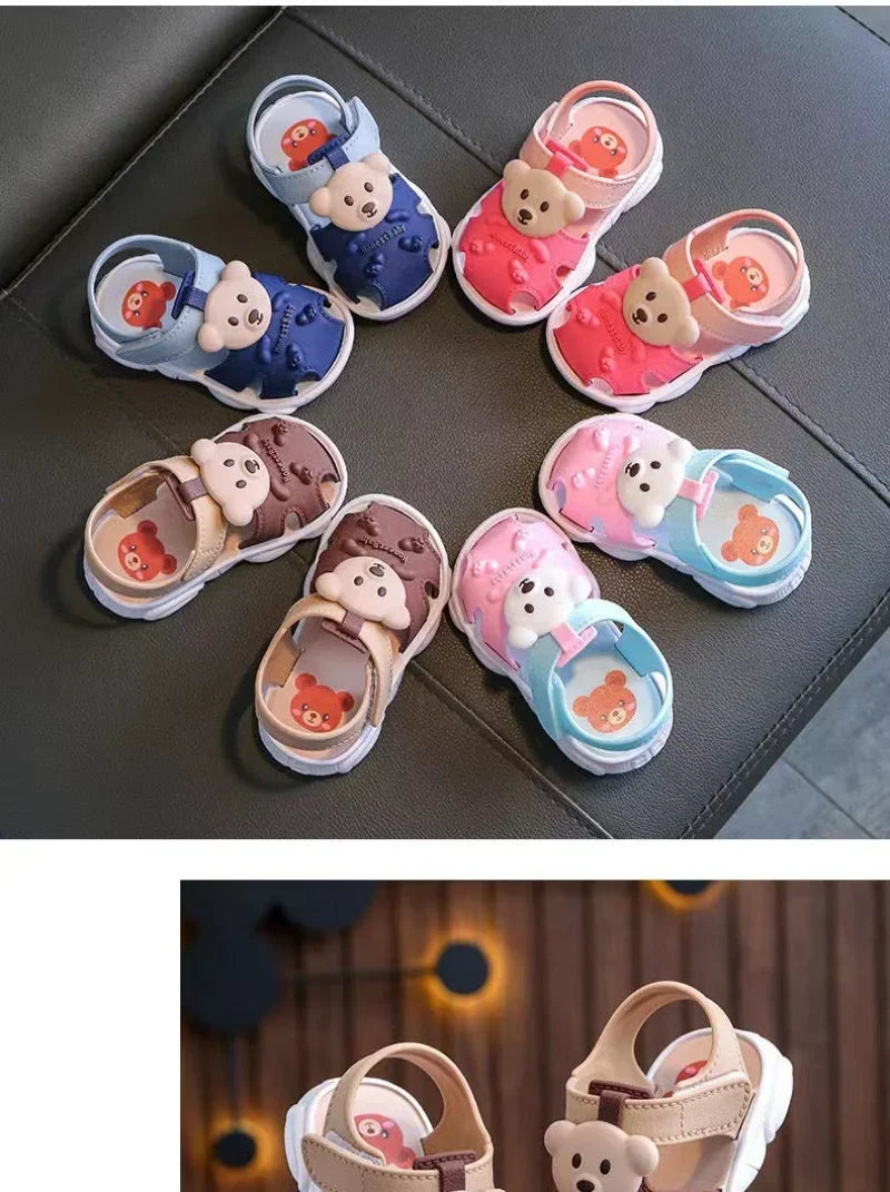 2024 Summer Baby Boys Girls Sandals Children Beach Sandals Cartoon Infant Toddler Shoes Comfortable Soft Sole Kids Student Shoes