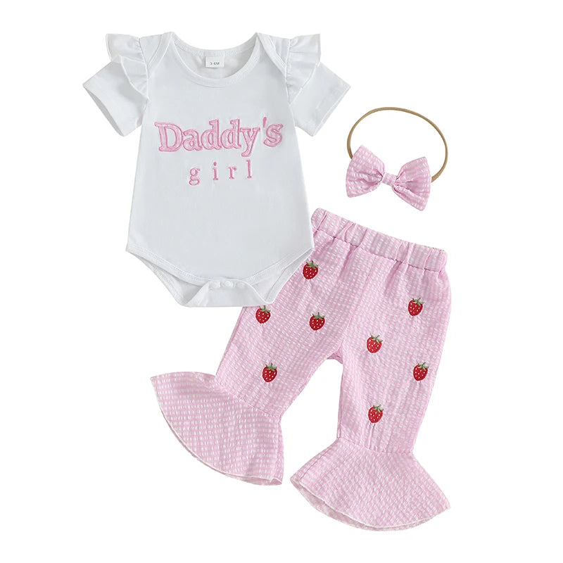 Toddler Girls 2-Piece Outfit Set with Ruffle Sleeve Floral Print Top and Denim Shorts - Summer Fashion Set for Baby Girls