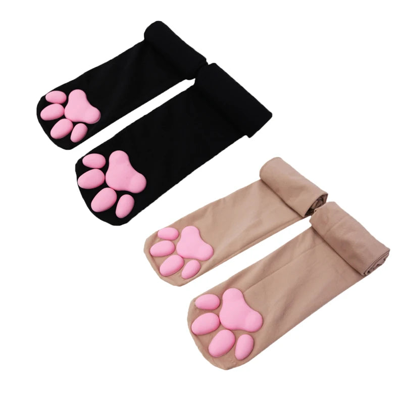 New Cat Paw Socks For Women Girls Kawaii 3D Cat Claw Toe Stocking Cute Gift Lolita Paw Pads Cosplay Cat Paw Pad Thigh High Socks