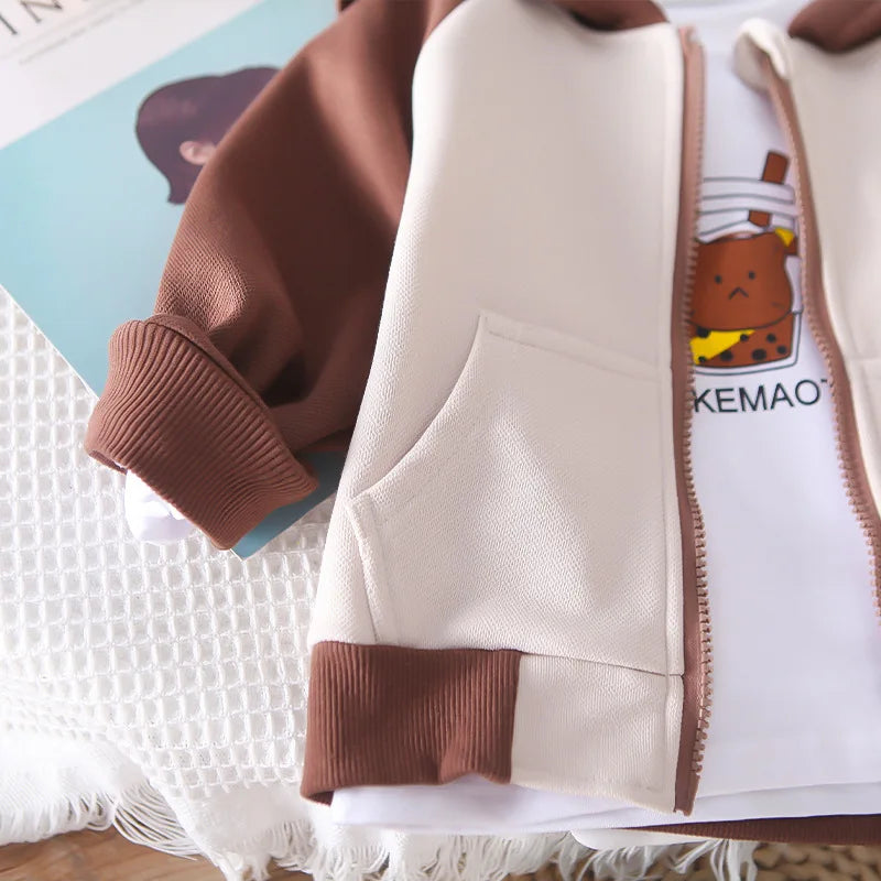 New Autumn Baby Clothes Girls Clothing Children Boys Hooded Jacket T-Shirt Pants 3Pcs/Set Toddler Casual Costume Kids Tracksuits