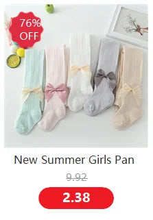 1 Pairs Summer Bow Baby Girls Socks Toddler Long Sock Infant Knee High Cotton Mesh Spanish Style Breathable Socks For 0-8Years