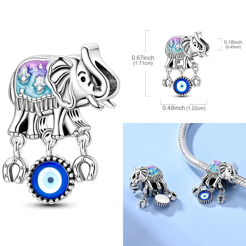 Hot Sales 925 Sterling Silver Charms Beads Devil's Eye Fatima's Hand Cross Beads Fit Original Bracelet Women DIY Jewelry Gifts