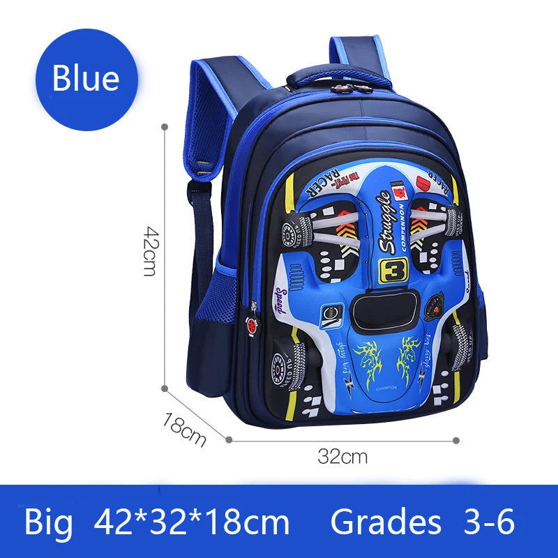 Personalized 3D Car Kid Backpack for Boy Fun Cartoon Primary School Bag Children Bookbag Boy Stylish Backpack Durable Waterproof