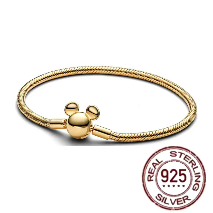 Hot selling S925 sterling silver crown snake bone bracelet, suitable for original DlY bracelet, women's fashion jewelry