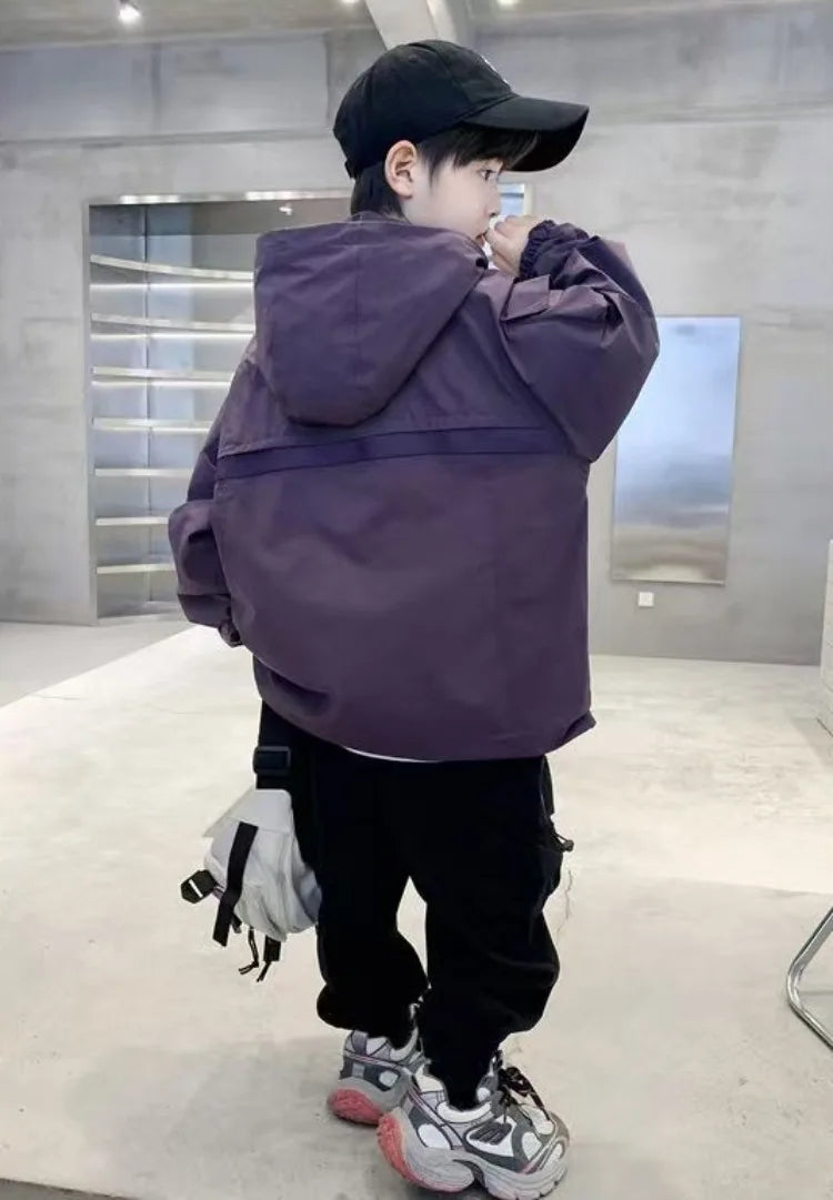 2025 New Boys Windbreaker Jacket Spring Autumn Waterproof Windproof Youth Unisex Stylish Outdoor Jacket for Kids