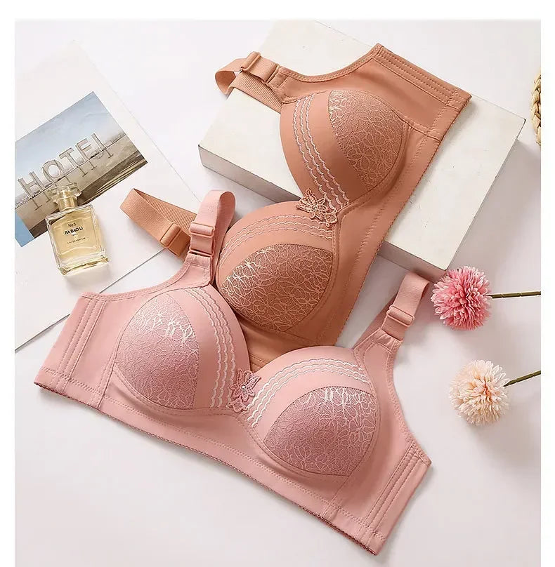High-grade Women Bra Mom Brassiere Sexy Push Up Brassiere Large Size Thin Cup Without Steel Ring Female Bra Women Underwear