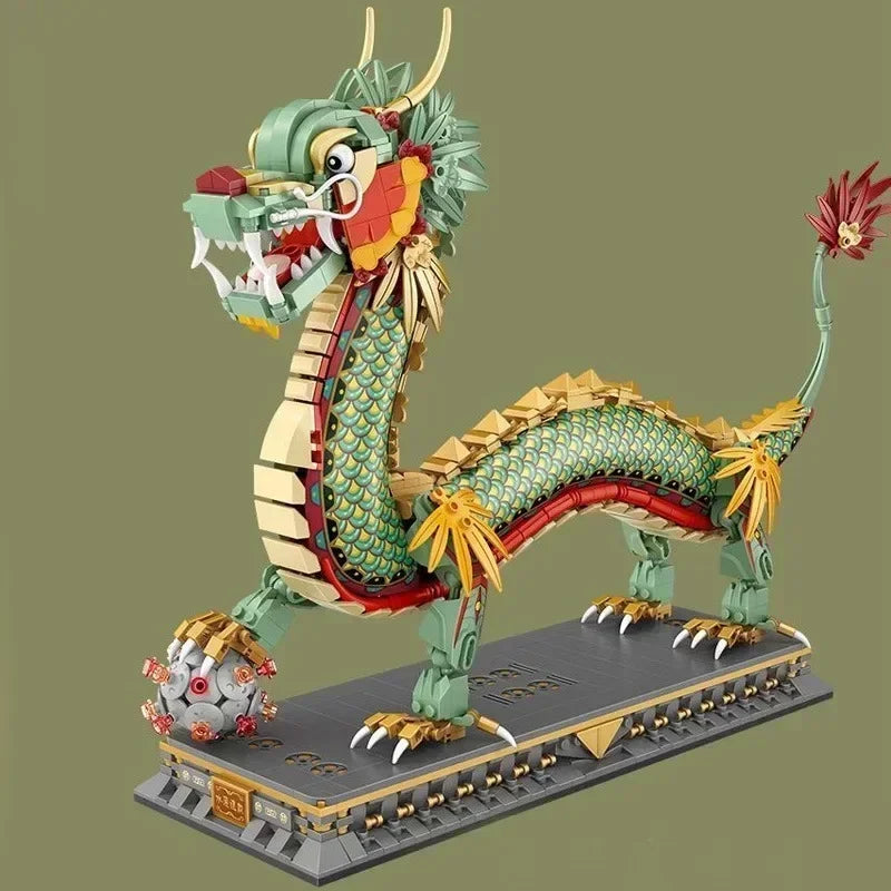 1024PCS Nian Beast Mini Building Blocks Creative Chinese Tradition Culture/Spring Festival/New Year's Toys/Year Monster