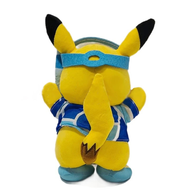 Pokemon Kawaii Hawaii Diving Pikachu Stuffed Toys Cartoon&Cute Pikachu Plush Doll Throw Pillow Birthday Gift for Kid Friends Boy