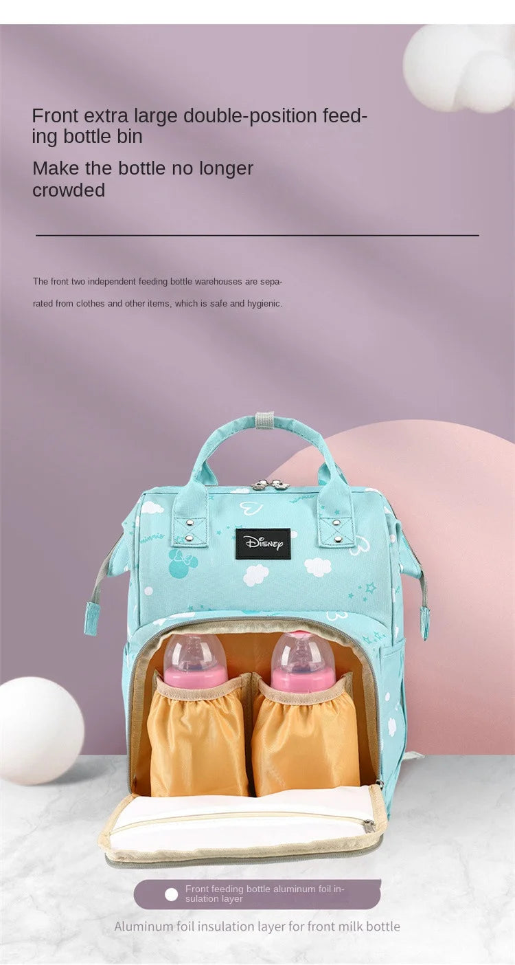 Disney Mickey Original New Diaper Bag Backpack Luxury Brand Baby Diaper Bag Large Capacity Multi-function Cartoon Baby Bag