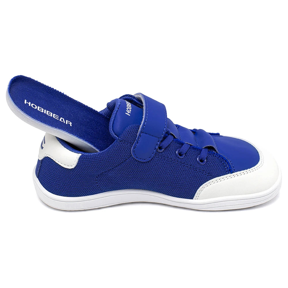 HOBIBEAR Kids Wide Toe Barefoot Shoes Boys Girls  Minimalist Sneakers Lightweight Hook Loop Mesh Artificial Leather Shoes