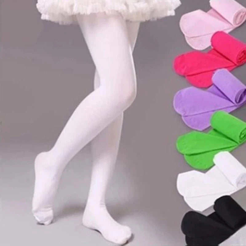 1/2/4/6/8 Pairs/lot Spring Summer Candy Kids Pantyhose Ballet Dance Tights for Girls Stocking Children Velvet Solid White