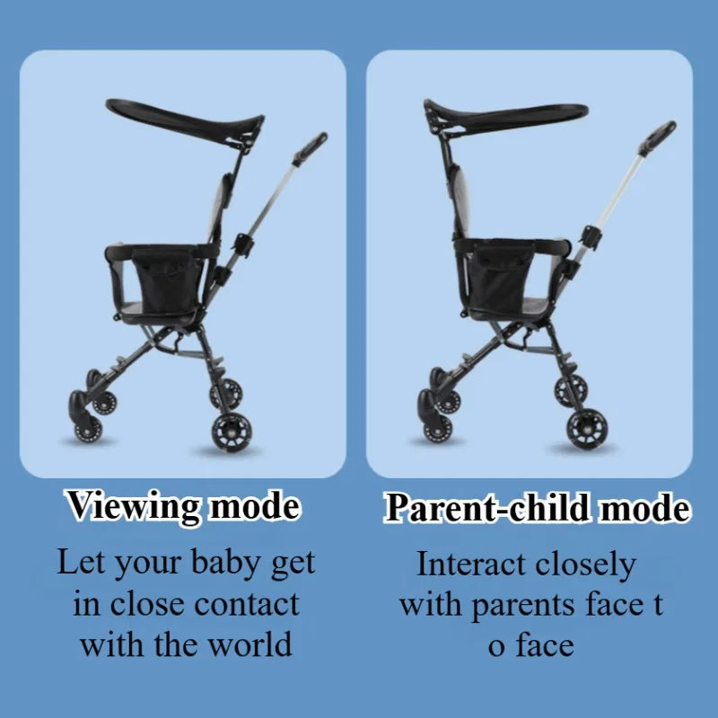 Foldable Baby Stroller Lightweight Infant Stroller with 360° Universal Wheel Soft Wide Seat Height Adjustable Halloween Gifts