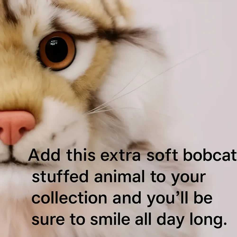 Lifelike Lynx Stuffed Animal Bobcat Plush Stuffed Animal Plush Toy Cute Plushie Christmas Birthday Gifts for Kid Adults