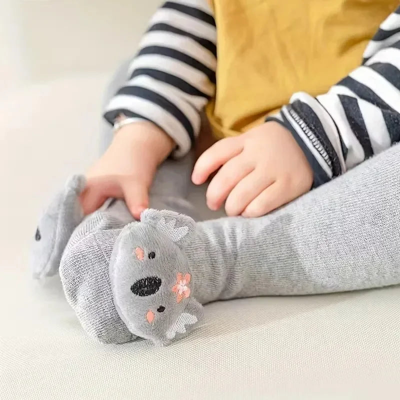 Kids Cartoon Animal Knee High Socks Non Slip Cotton Long Sock for Boys Girls Baby Knee Protector Toddler Cute Winter Accessories