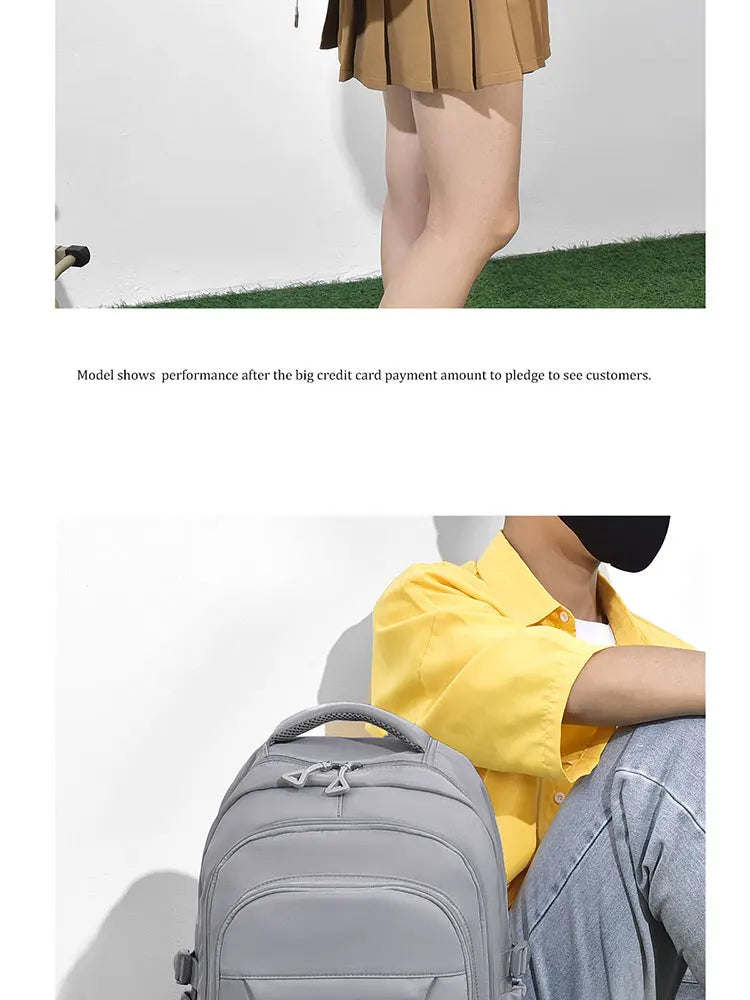 A Multi-layer Waterproof And Stylish Backpack Oxford Large-capacity Simple Commuter Out-of-town Student Backpack