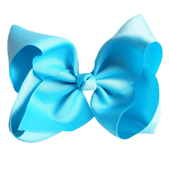 60 Colors Boutique 8" Large Solid Grosgrain Ribbon Hair Bow Clips Barrettes for Women Girls Accessories