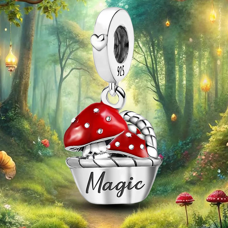 925 Sterling Silver Mushroom Cat Owl Puppy Cat Claw Charms Beads Fit Diy Bracelet Bangle Making Gift Of High Quality Jewelry