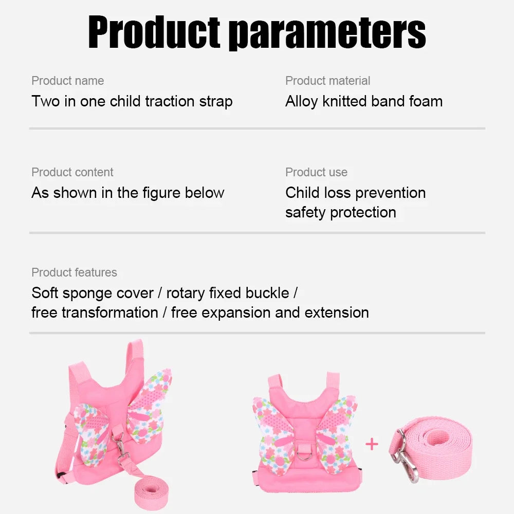 Toddlers Leash Anti Lost Wrist Link Child Kids Safety Harness Kids Walking Wristband Assistant Strap Belt for Girl Pink Gift